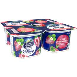 Dairy Farmers Thick & Creamy Field Strawberry Yoghurt 4 x 110g
