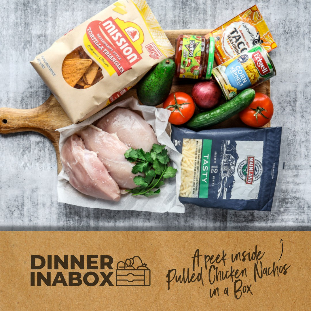 Pulled Chicken Nachos Dinner in a Box
