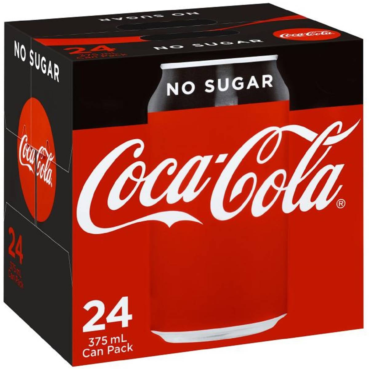 Coca-Cola Coke Cans No Sugar 24 x 375ml