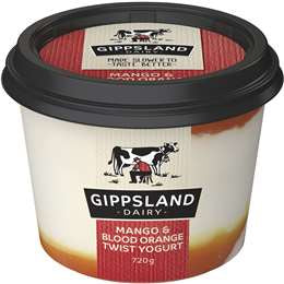 Gippsland Dairy Mango & Blood Orange Twist Yogurt 720g